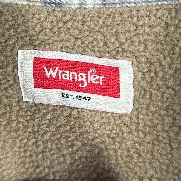 🔥🔥 Wrangler Sherpa Lined Plaid Long Sleeve Button Down Flannel Shirt Jacket 3X - Picture 7 of 11